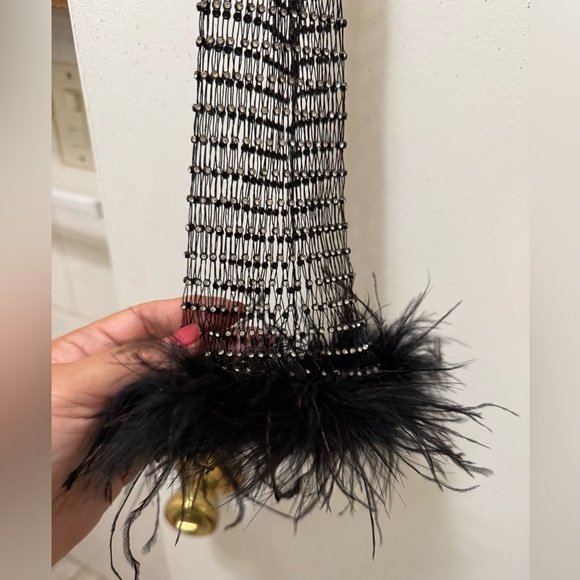 Dolls Kill Black Mesh Rhinestone Crop Top - Picture 9 of 10